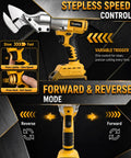 Top Rated Cordless Brushless Metal Shears Compatible With Dewalt 20v Max Power Tools Battery Only, variable speed control and forward reverse mode.