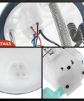 Close-up of Electric Fuel Pump Module Assembly With Sending Unit For Toyota Camry 2008 2009 2010 2011 2.4L 2.5L And Solara 2007 2008 2.4L Gas 2AZFE Replacement Direct Fit Easy Install showing wiring and connector details