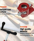 Red 3/4 inch pipe clamp for woodworking and gluing set, heavy duty cast iron, ideal for carpentry and DIY projects