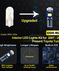 Infographic comparing old bulb versus new Lit 6000K White LED Interior Light Kit With Install Tool For Toyota Tundra 2007 to 2021