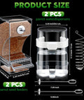 Two parrot water dispensers and seed feeders from Seven Piece Bird Feeder And Water Dispenser Set For Parrot Cages.
