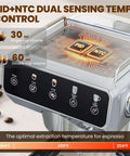 Espresso Machine With 20 Bar Pressure, Touchscreen Interface, Milk Frother And Hot Water, stainless steel close-up view