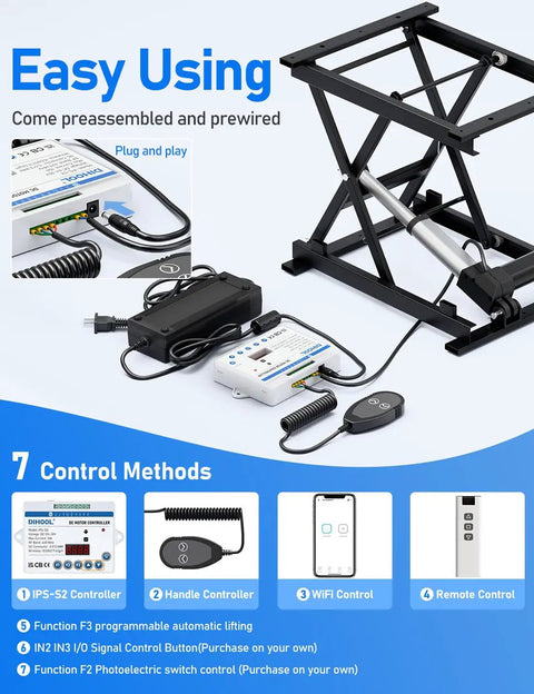 Smooth Operator Electric Scissor Lift Table 130 Lb Capacity Height Adjustable Work Platform With WiFi And Smart Remote Control showing control panels and wiring.