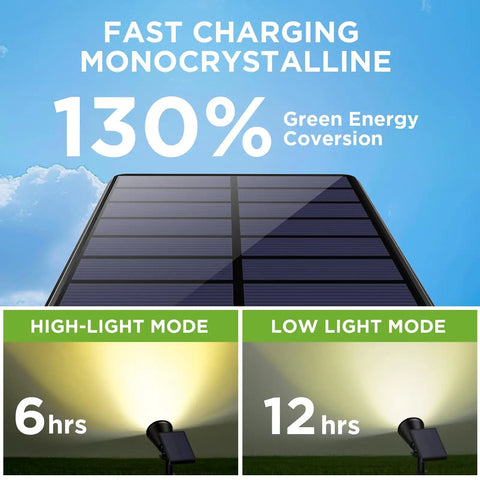 Dope Outdoor Solar Lights Pack Of 6 Waterproof Garden Pathway Spotlights fast charging monocrystalline panel