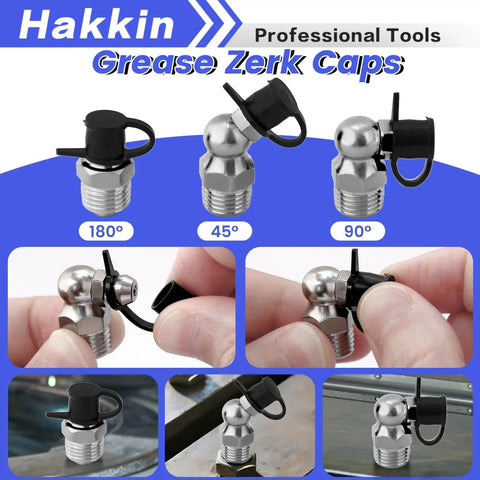 Pro Grade Stainless Steel Grease Zerk Fittings Kit 73 Piece M6 M8 Metric Set With 180 45 90 Degree Angles Caps And Wrench