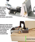 All Metal Pocket Hole Jig Kit For Pros Pro Grade Upgraded Heavy Duty Pocket Screw Jig with hardened steel sleeves in use