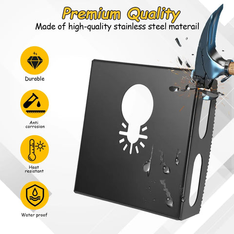 2-Pack Square Slot Cutter Set For Oscillating Multi-Tool showing durability and anti-corrosion features in black steel