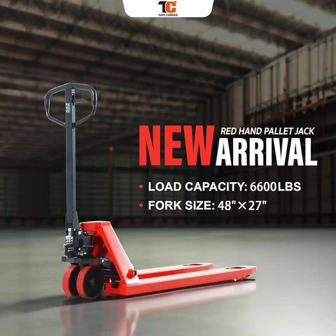 Heavy Duty Manual Pallet Jack With 6600 Lb Capacity Built Tough For Warehouse Grind Featuring 27 X 48 Inch Forks Polyurethane Wheels Comfort Grip Handles And Oil Leak Proof Hydraulics