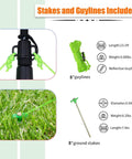 Heavy Duty Telescoping Tarp Poles Set Of 4 For Camping with included stakes and guylines, adjustable aluminum pole section