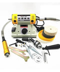 350W Adjustable Speed Bench Grinder And Polishing Machine 220V with accessories including polishing discs and tools for precise work.