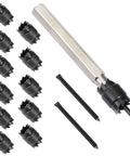 14-pack spot weld cutter set by Amazon; 3/8 inch HSS cutters with hex shank, includes two drill bits.