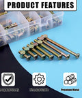128Pcs M6 Wood Hardware Kit For Baby Cribs And Furniture Includes Hex Socket Cap Bolts From 20mm To 80mm Lengths, Barrel Nuts