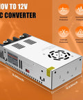 Beefy 110V To 12V DC Power Converter For Diesel Heaters Up To 600W 50A Peak Adjustable Output AC To DC Power Supply in aluminum housing