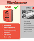Comparison between compact, reusable Aid Mate splint and bulky, single-use alternative; features of Go To First Aid Splint Kit With Four Sizes Malleable Splints And Two Medical Tapes In Durable Pouch For Camping And Hiking Emergency Fracture Stabilization For Arm Leg Wrist Ankle And Finger Injuries highlighted.
