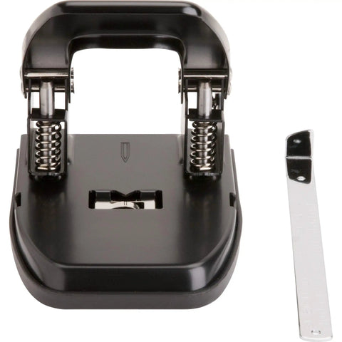 Heavy Duty Hole Punch For Office Use, A Real Workhorse That Puts Down Up To 30 Sheets With Centering Guide, black and steel view