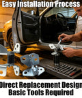 Driver Side Upper And Lower Front Door Hinge Set Heavy Duty Steel Drop In Replacement For Jeep Grand Cherokee Dodge Charger Chrysler 300 Durango Slick Fit No Hassle Swap, shown during installation.