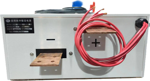 Back view of Heavy Duty High Frequency Switching Power Supply For Industrial Machining 12V 1000A AC380V with terminals and cables.