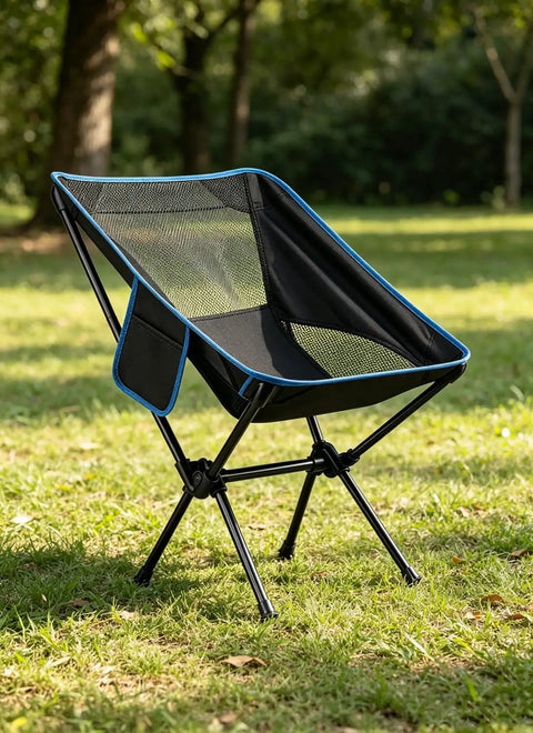 Ultralight Folding Camp Chair For Backpacking And Hiking Fourth Gen Compact And Lightweight Easy Setup Sturdy Steel Frame And Oxford Fabric Mesh Black Includes Carry Bag For Beach Camp Picnic And Mountaineering on grass