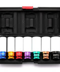 Half Inch Drive Wheel Protector Deep Impact Socket Set Seven Piece Ultra Thin Wall 6 Point Metric Kit With Color Coded Lug Nut Sockets 17mm 19mm 21mm 22mm 23mm 24mm 27mm Beefed Up Nylon Sleeve in open case
