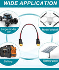 Image showing XT60 Extension Cable 1Ft 14AWG Beefy Male To Female Connector For RC Battery FPV Drone Solar Panel and applications