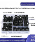 Nylon Cable Gland Kit M Type 50 Pack Waterproof Sealing For Secure Wire Fixing In Outdoor Garden Projects in plastic box