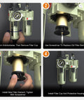 Three Eighths Inch NPT Air Regulator With Gauge And Water Separator Kit installation steps