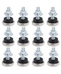 Adjustable Table Leg Levelers With Felt Pads M6, T Nut Leveling Feet For Stable Furniture On Hardwood Floors, 12 pack