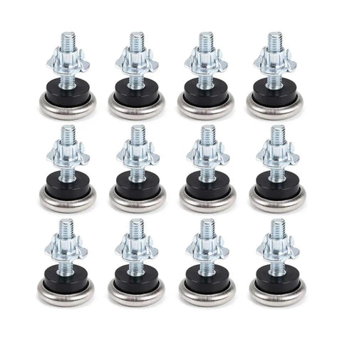 Adjustable Table Leg Levelers With Felt Pads M6, T Nut Leveling Feet For Stable Furniture On Hardwood Floors, 12 pack