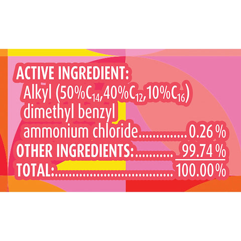 Mango Scent Disinfecting Wipes ingredients label showing active and other ingredients