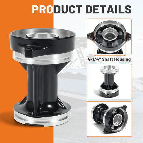 Outboard Shaft Bearing Carrier For Mercury Mariner 30 To 125HP Two And Four Stroke Engines Fits Bigfoot 50 70HP 4 1/4 Inch Bullet Propeller Shaft Housing Replacement 8M0168901 Without Sealing Ring, black aluminum