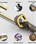 Diagram of 22 Inch Cordless Hedge Trimmer Tool Only No Battery Hassle Lightweight 4.4 Lbs With 0.63 Inch Cutting Capacity