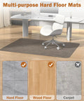 Large Office Chair Mat For Hardwood Floors 35.4 By 47.2 Inches Anti Slip PVC Desk Rug With Rattan Pattern Heavy Duty Floor Protector