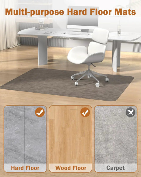 Large Office Chair Mat For Hardwood Floors 35.4 By 47.2 Inches Anti Slip PVC Desk Rug With Rattan Pattern Heavy Duty Floor Protector