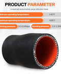 Silicone Reducer Coupler Hose 1.5 To 1.75 Inch ID Straight 4 Ply Reinforced 5mm Thick 3 Inch Leg Length with pressure specs visible
