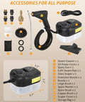 Beast 1500W Steam Cleaner Handheld Portable for home kitchen and auto detailing, shown with accessories and 1200ML water tank.