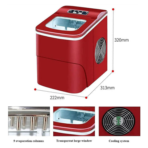 Portable Countertop Ice Maker Machine That Makes Fresh Cubes Real Quick Without Any Hassle Featuring Self Cleaning System and Spacious Bin.