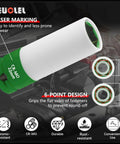 22mm Thin-Wall Wheel Protector Impact Socket For Lug Nuts, CR-MO steel, non-marring deep socket with scratch-free sleeve, white and green design