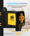 Self Leveling Laser Level 100ft Green Cross Line Two Line Laser For Construction And Picture Hanging IP54 Waterproof 360 Degree Magnetic Base Battery Included mounted on wall