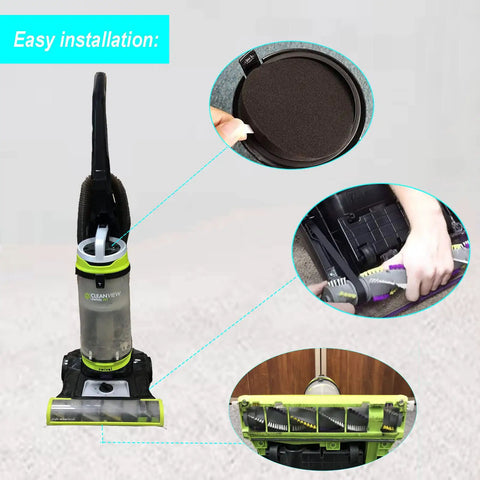 Replacement Parts For Cleanview Swivel Pet Crosswave Vacuum Includes 1 Brush Roll 1 Belt And 2 Filters installation process.