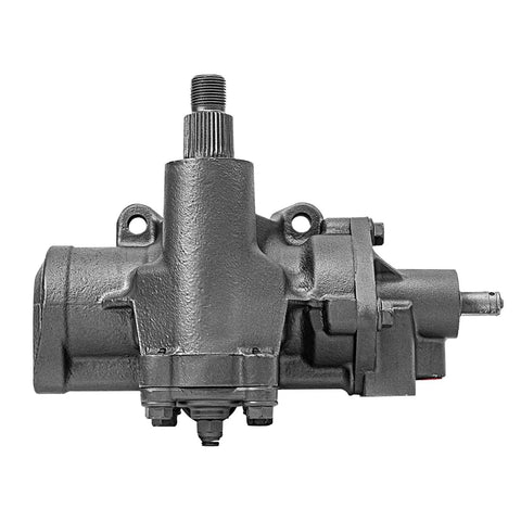 Buttery Smooth Power Steering Gear Box Assembly For 1999 2006 Chevy Silverado 1500 Gmc Sierra 1500 With Freshly Sealed O Rings visible from the front.