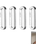 Four Pack Clear PU Self Adhesive Recessed Finger Pulls Oval Sliding Door Handles For Glass Doors Windows Drawers And Cabinets Instant Grip Waterproof Non Toxic Eco Friendly Easy Install