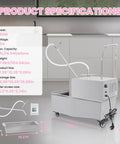 Commercial 55L Fryer Filter Cart With 8.45 Gal Per Minute Speed For Restaurant Kitchens Stainless Steel Oil Filtering System visible specifications and dimensions.