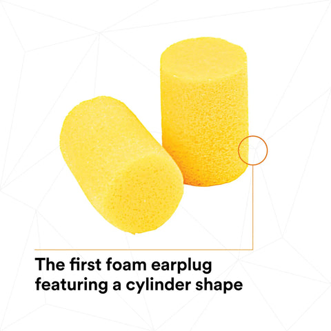 Close-up of Premium Foam Ear Plugs For Noise Reduction With Super Comfy Fit Disposable 200 Pairs Regular Size Roll Down Uncorded NRR 29 dB ANSI S12 71 2018 Compliant Great For Work Travel And Loud Environments.