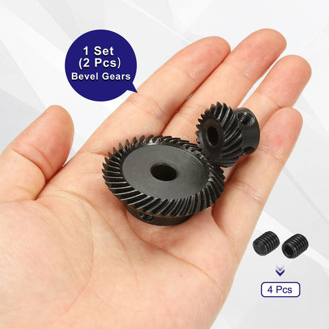 90 Degree Bevel Gear Set Beefed Up Two Piece 1 Mod Spiral Ground Bevel Gears With 20 Teeth Left Hand 6mm Bore And 40 Teeth Right Hand