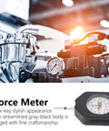 Pocket Size Dial Tension Meter Gauge For Measuring Force With Dual Needle Readout Portable Pull Tester And Compact 150 Gram Capacity Backpack Friendly Tension Gauge, black dial meter