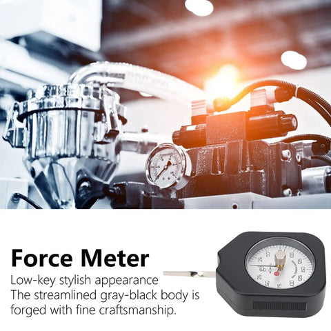 Pocket Size Dial Tension Meter Gauge For Measuring Force With Dual Needle Readout Portable Pull Tester And Compact 150 Gram Capacity Backpack Friendly Tension Gauge, black dial meter