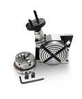 4 Inch Rotary Table For Milling Machines Dual Mount With 65mm Centering Chuck Back Plate T Nuts And 4 T Slots Pro Grade Precision Tool For Metalworking And Woodworking, with chuck and T-slot table