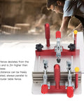 Heavy Duty Aluminum Rail Coping Sled For Router Table Pro Grade Adjustable showing detailed clamps and adjustments