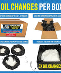 No Mess Oil Change Drain Box Three Pack Small Size For Up To Two And A Half Quarts Each Converts Used Oil Into Safe Solid