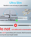 Slim Cat6a Ethernet Cable For Outdoor And Indoor Use, 100ft, 28AWG Pure Copper; flexible design and installation instructions.